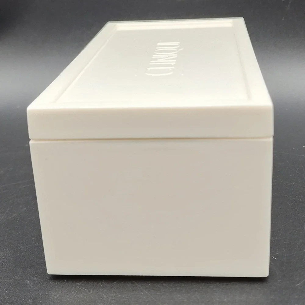 Clinique White Plastic Vanity Storage Box Case Makeup Skincare Organizer Decor